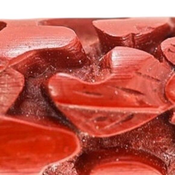 Hand Carved Red Cinnabar Lacquer Bangle Bracelet Floral & Scroll Chinese Export - Picture 2 of 11